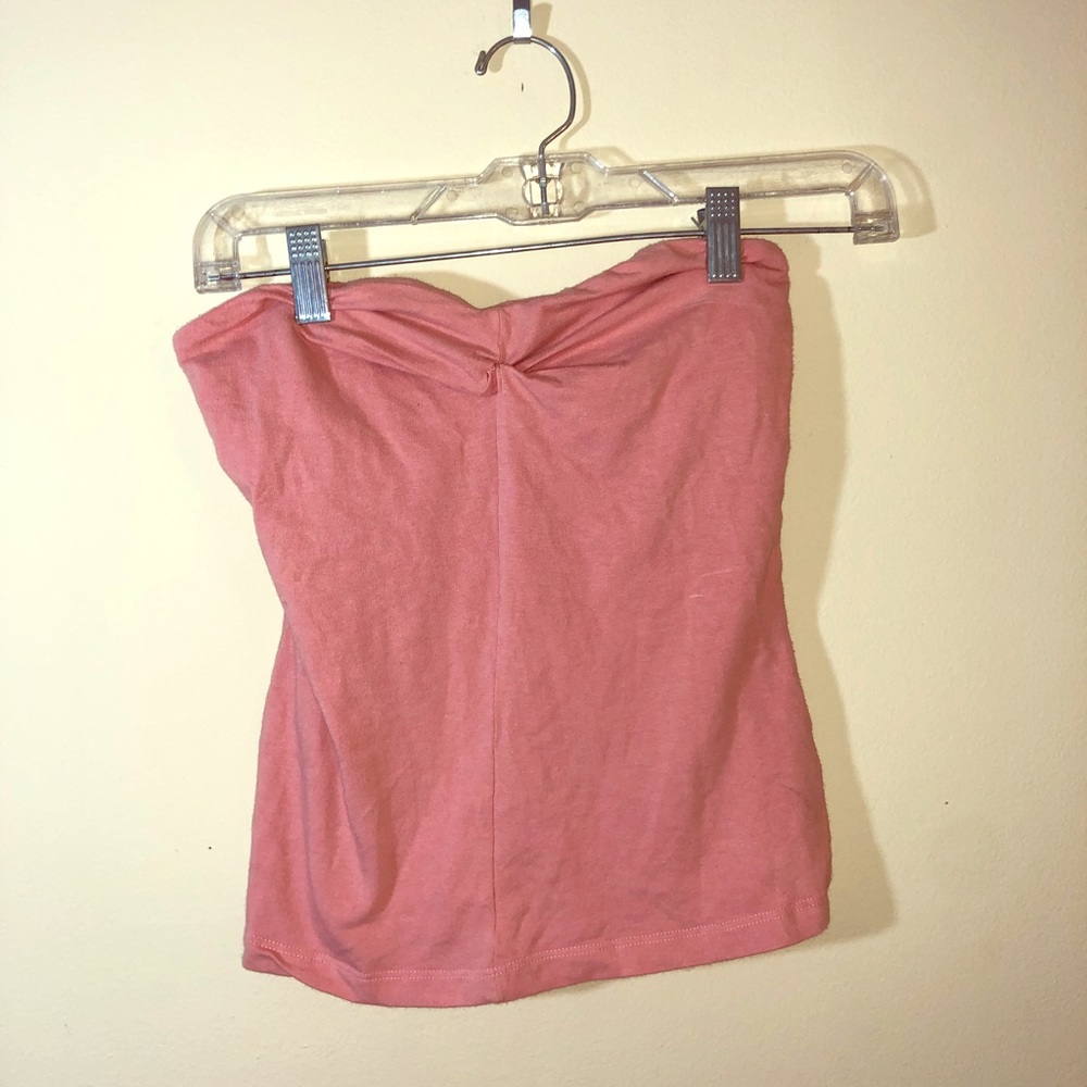 Pink strapless shirt